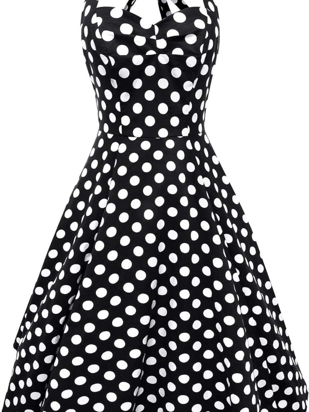Aminco Halter 1950s Polka Dots Vintage Swing Dress